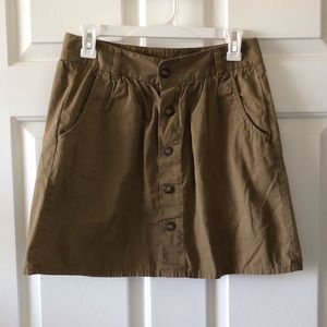Khaki button up skirt